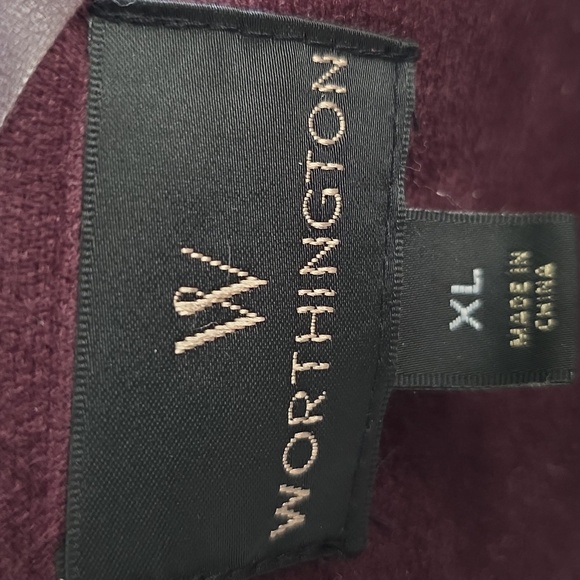 Worthington Purple Leather Jacket Asymmetrical Design - Picture 3 of 3